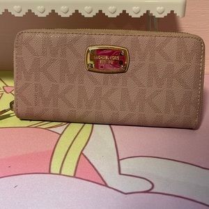 Michael Kors pink logo wallet